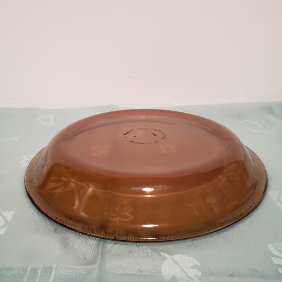 Pyrex Vision Ware Amber 9" Pie Plate Baking Rimmed Dish  Brown - Picture 3 of 6